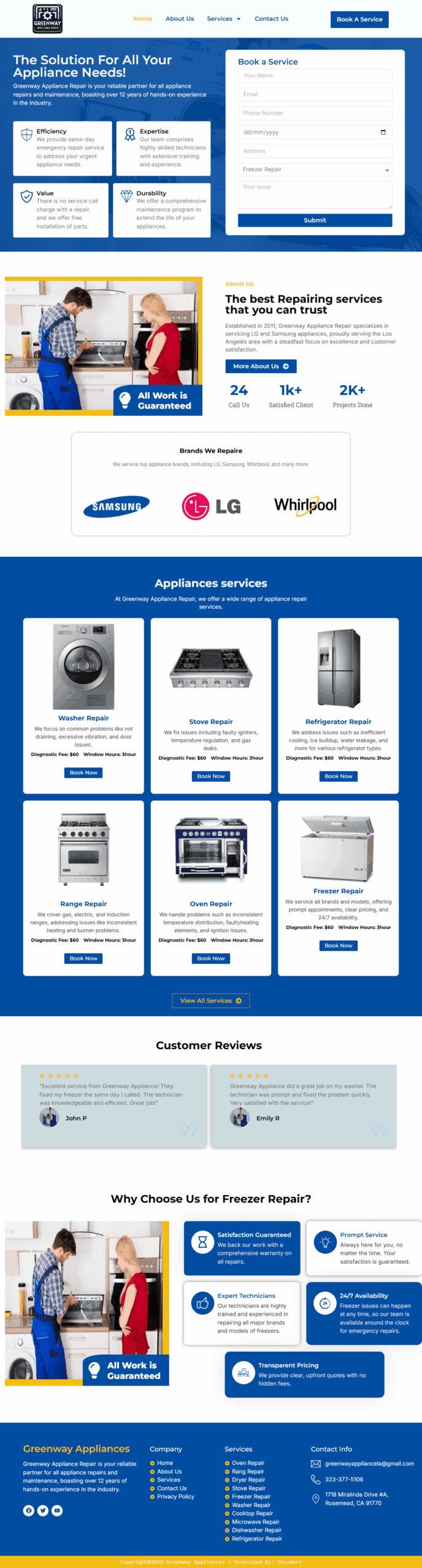 Greenway Appliances Repair | WebSenix