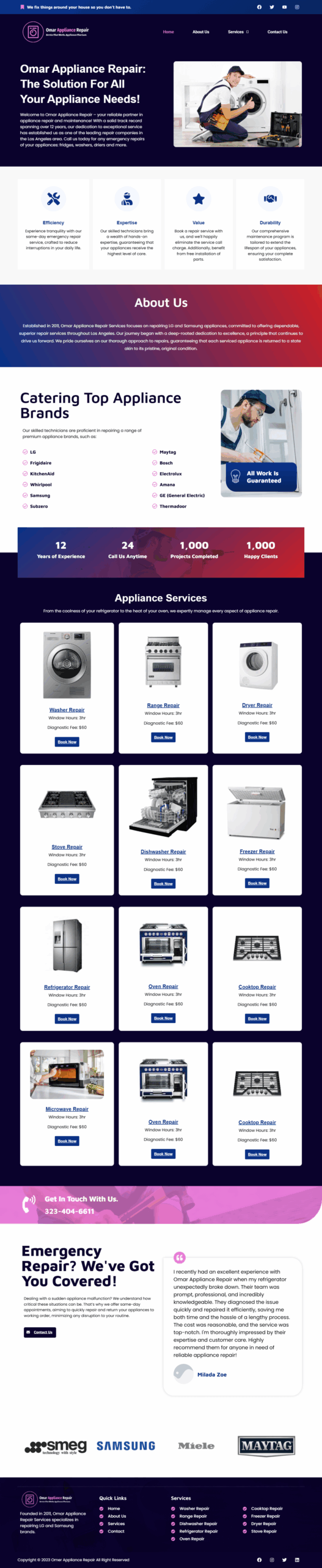 Omer Appliances Repair | WebSenix