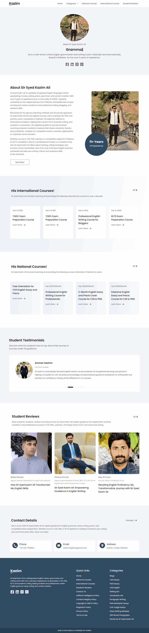 Syed Kazim Ali | WebSenix
