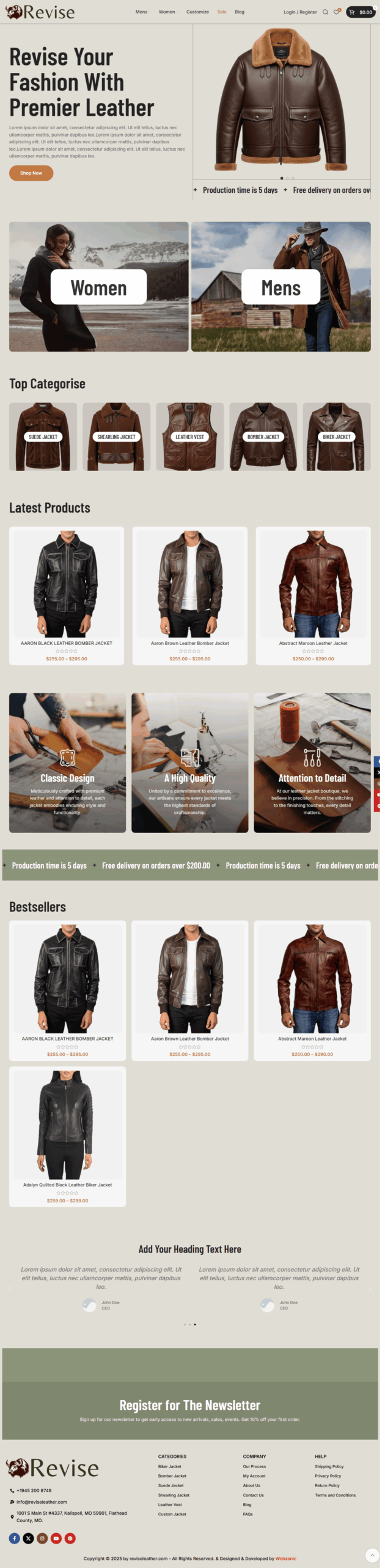 Revise Leather | WebSenix